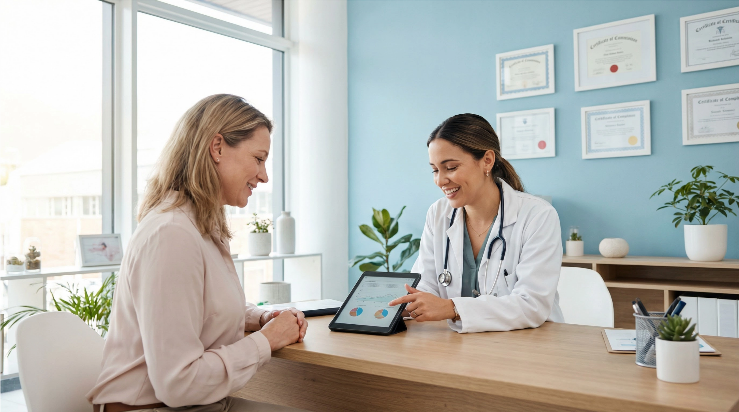 Women's health ultrasound consultation at Sonoworld London