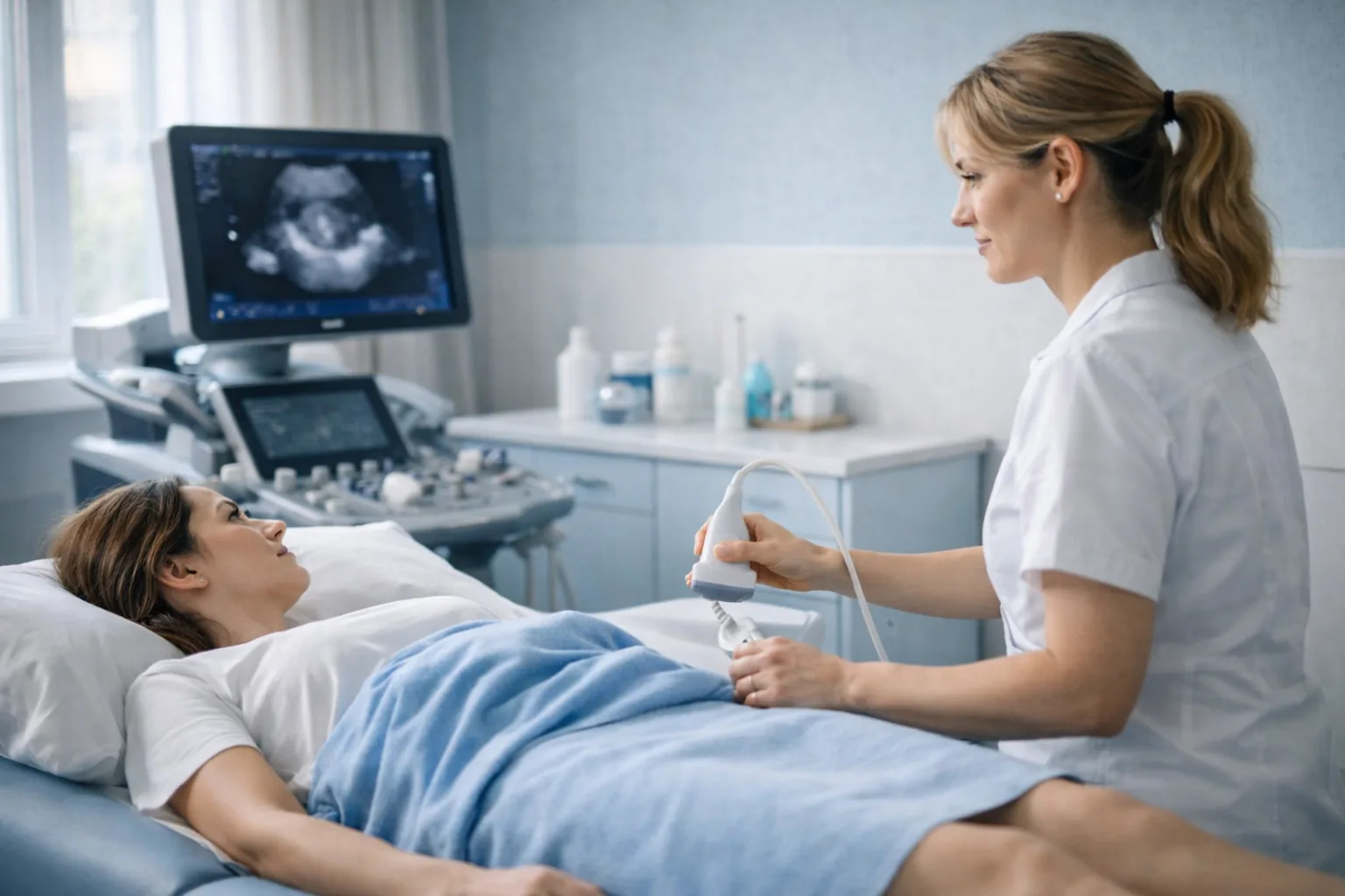 Pelvic ultrasound scan (women) in a private clinic