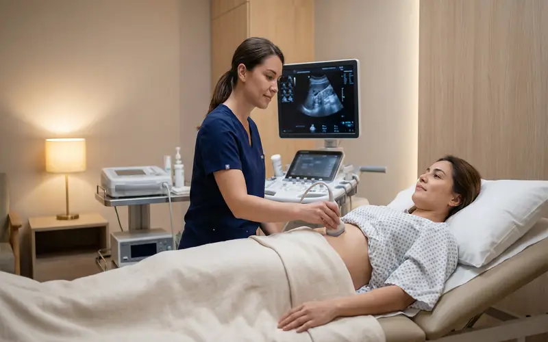 Upper abdominal organs ultrasound scan